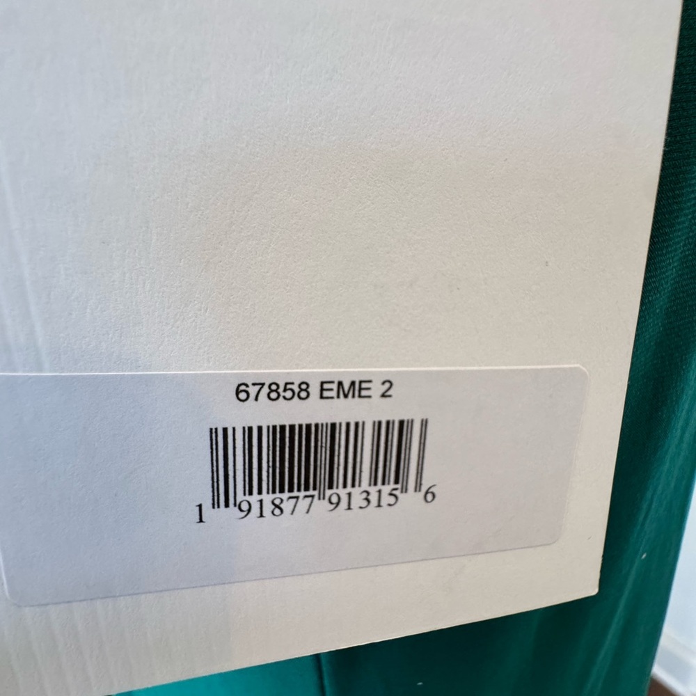 🦄 NWT Mac Duggal Sz 2 Emerald Ruched Long Slit One Shoulder Dress 67858 - Picture 9 of 9